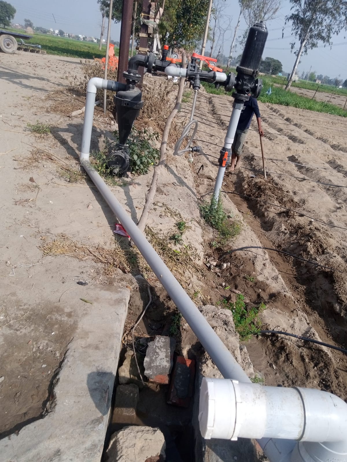 Sand and disc filters at a field installation