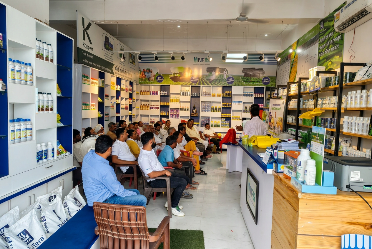 Crop-advisory session in progress at the NF Mega Mart outlet